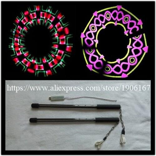 Full Color 2 Pcs 80 Pixels Led Poi LED Nunchakus DIY Programmable Performance POI Magic Stick For Party Bar Nightclub Stage Show