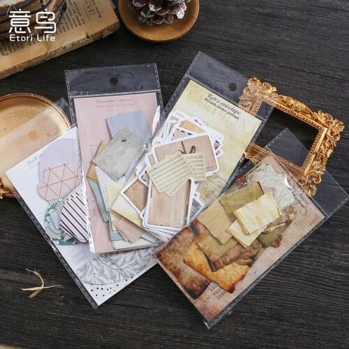 45pcs / Vintage parchment envelope paper decorative stickers diary label scrapbook stationery notebooks can write stickers
