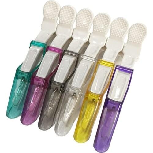 6Pcs/Set Crocodile Crystal Color Hair Clip Professional Hairdresser Clippers Hairpin Styling Tool Accessories Women