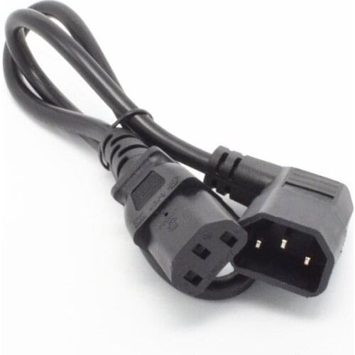 60CM Length Right Angled IEC 320 C14 Male to C13 Female Cord, C14 to C13 Power Extension Cable For PDU UPS1PC