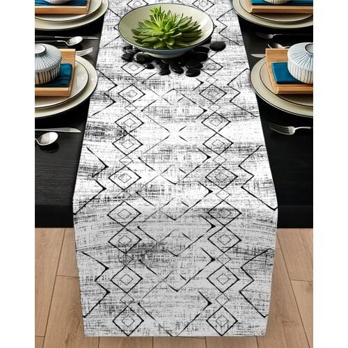 Runner cover table Living Room Kitchen grey geometric shape patterned micro fabric cover runner pattern Free Shipping