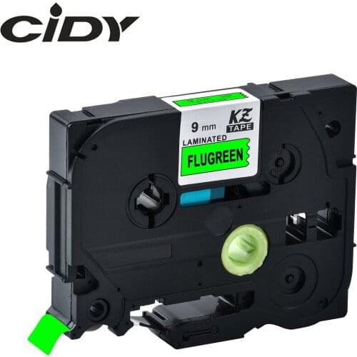 CIDY Tze-D21 Tz-D21 black on fluorescent green Laminated Compatible P touch 9mm tze D21 tz D21 Label Tape Cassette Cartridge