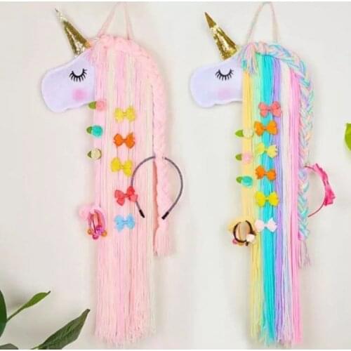 Girl Room Decor Baby Girl Kids Room Decor Handmade Unicorn Hanging Decoration Girl Clip Collection Display Unicorn Wall Hanging
