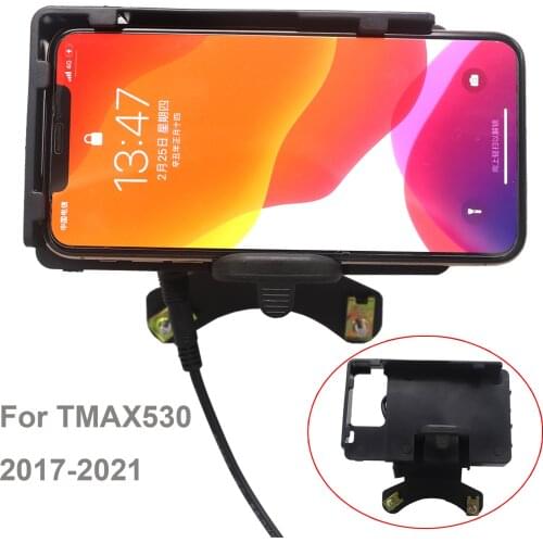 For YAMAHA TMAX530 2017-2019 Motorcycle Windscreen Wireless Charging Navigation Bracket USB Charger Mobile Phone Mounting Holder