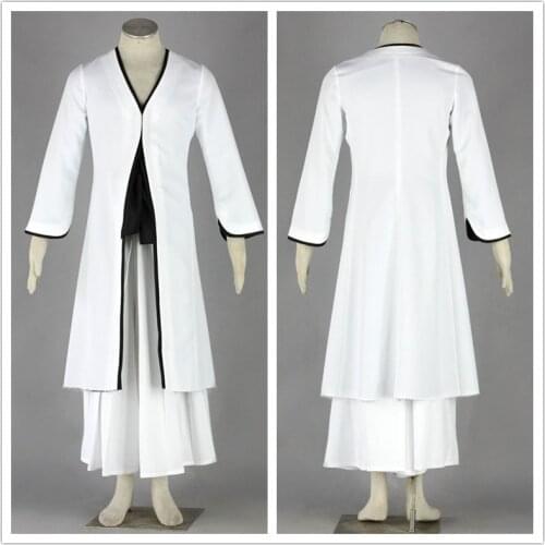 Can be tailored Anime BLEACH Cosplay Man Woman Halloween Cos Kurosaki ichigo Cosplay Costume Japanese white kimono S-3XL