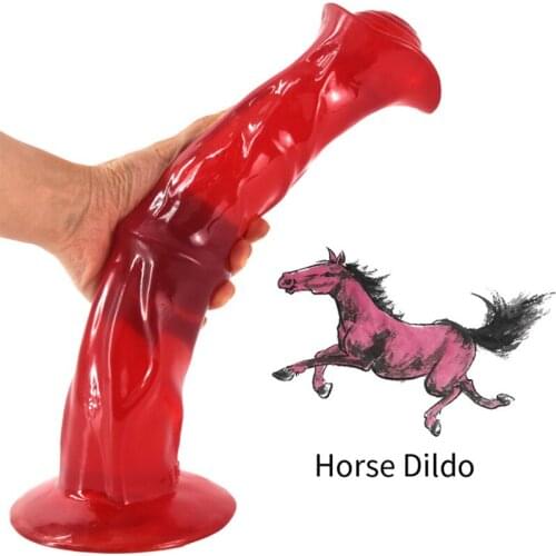 FAAK 35*8.5cm Huge Animal Penis Horse Dildo Anal Plug With Strong Suction Cup Big Cock Adult Sex Toys For Women Sex Products