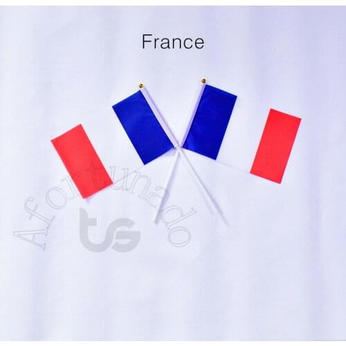 France 14*21cm flag Banner hand waving National flag Home Decoration flag banner