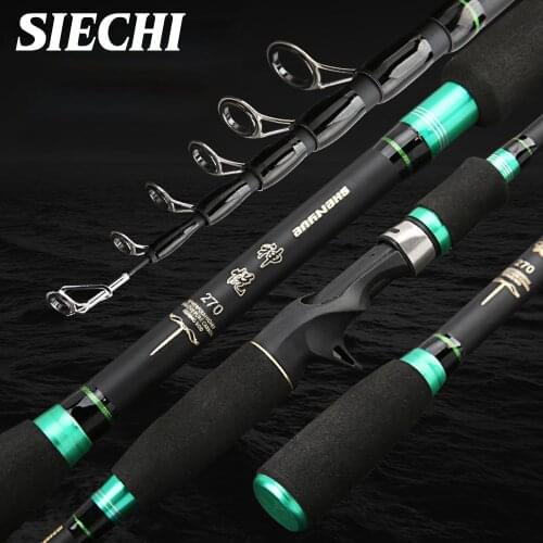 SIECHI Travel Rod Spinning Casting Rod 1.8M 2.1M 2.4M 2.7M Carbon Rod Telescopic Fishing Rod fishing tackle 2020