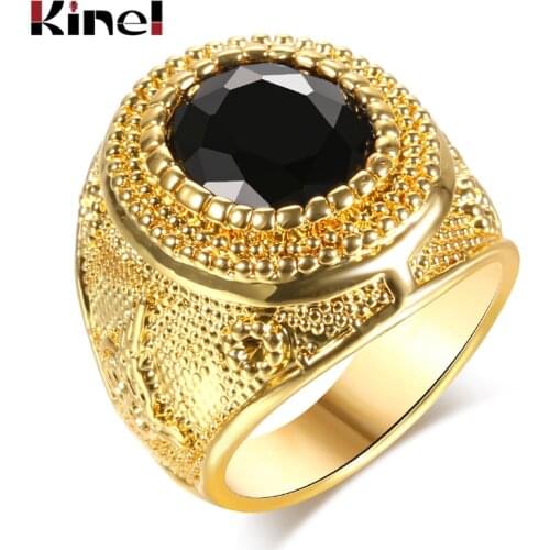Золотые кольца для мужчин Kinel China At AliExpress