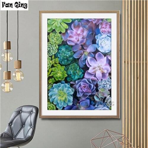 Beautiful Succulent 5D diy Crystal Crafts Diamond Painting Mosaic diamond set 3D Square round diy Diamond Embroidery sale