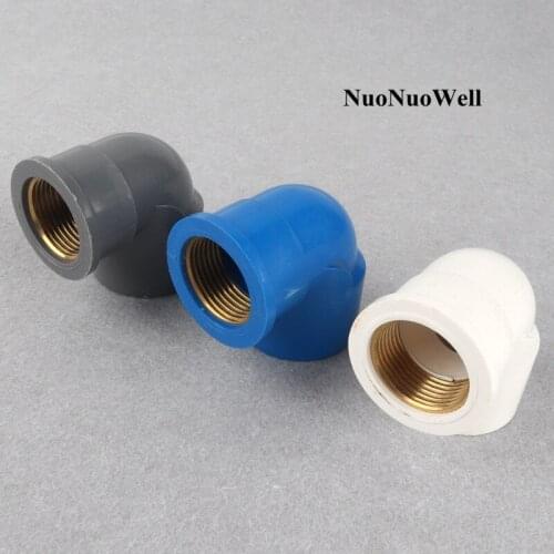 15pcs 20~32mm To 1/2"~1" Copper Thread PVC Elbow Joints Garden Irrigation Water Pipe Connectors Aquarium Fish Tank Tube Joints