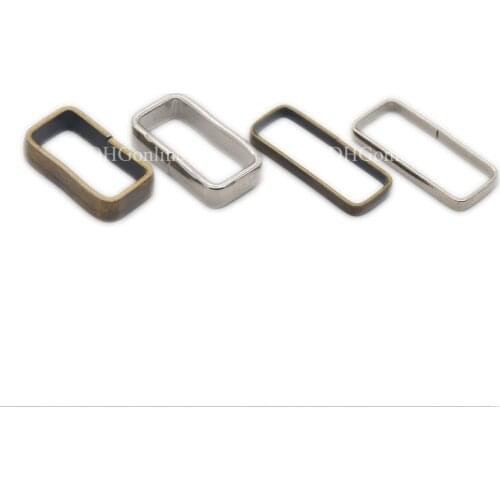 10 25 60 100 Pcs 20mm 25mm Square Metal Ring Loop Belt Buckle For Webbing Strap Purse Leather Craft Nickel Bronze Choice
