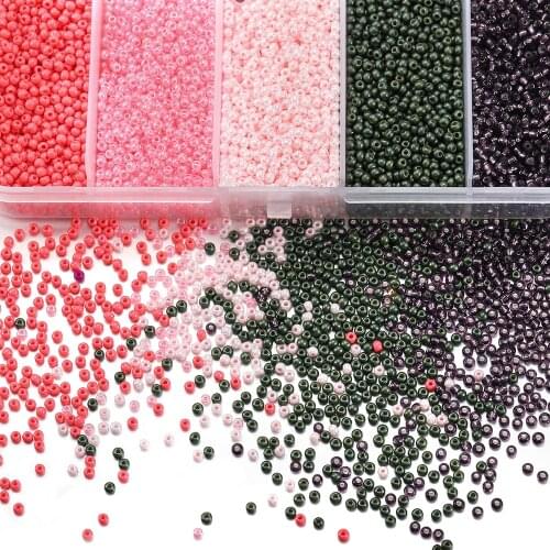 2mm Glass Seed Beads Charm Czech Loose Spacer Bead Box Set For DIY Jewelry Making Bracelet Necklace Handmade Accessories 9000Pcs
