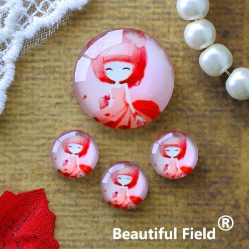 12mm 25mm 14mm 16mm 18mm 20mm Photo Glass Cabochons Round Cameo Set Handmade Settings Stone Girl A14