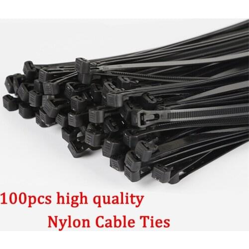 100pcs Nylon Cable Organizer Ties Self-locking Plastic Wire Zip Cable Holder Industrial Supply Fastening Tie Wrap Strap Reusable