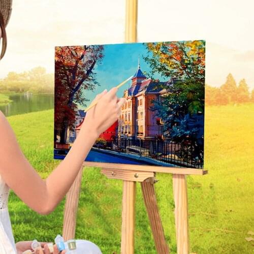 Landscape Lviv DIY Paint By Numbers Complete Kit Oil Paints 40*50 Oil Painting Wall Paintings For Adults Handicraft Wholesale