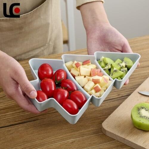 Creative Christmas Tree Shape Fruits Plastic Plate Candy box Snacks Nuts Dishes Bowl dessert plate Home Kitchen Supplies