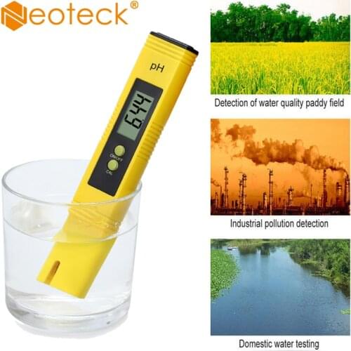 Neoteck Portable LCD Digital PH Meter Pen Tester Accuracy 0.01 For Aquarium Pool Water Wine Urine Automatic Calibration With ATC