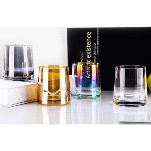 270ml Simple Wine Glass Cup Multi-color Lead-free Crystal Glass Whiskey Glass Wine Gift Cup for Wine Beer Bar Party Christmas