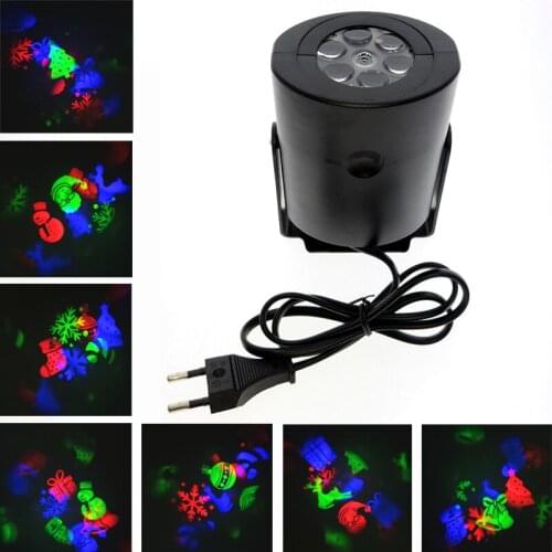 Christmas Lights Indoor Projection Light Led Lights Decoration Moving Snowflake Snowman Gift Deer Christmas Tree Bell For Party