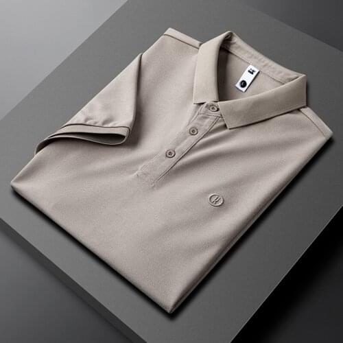 21N High-end lapel polo shirt mens short-sleeved embroidery knit bottoming shirt business casual t-shirt spring top