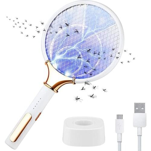 Bug Zapper,4200V Electric Fly Swatter,Handheld Placed Mosquito Killer,3-Layer Safety Mesh,USB Rechargeable,for Home,Yard