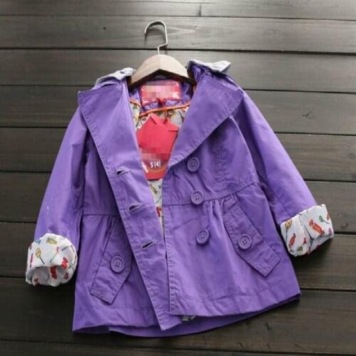 BBD Toddler Windbreaker Coat Girls Spring Cotton Full Hooded Solid Fashion Streetwear Tops New Kids 4 5 6 7 Years Clothes