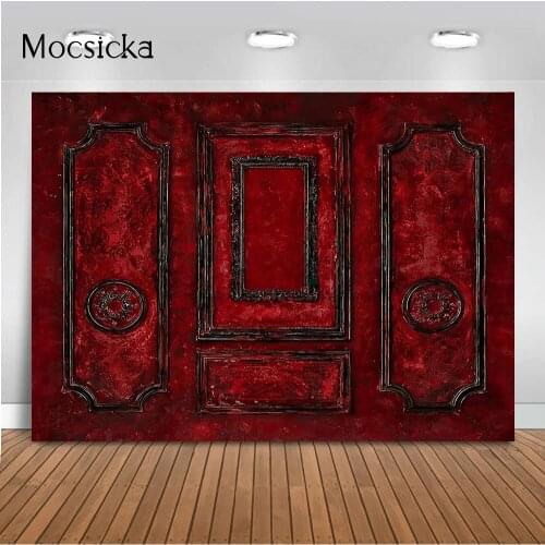 Old Master Vintage Red Door Backdrop for Phootgraphy Adult Birthday Womens Portrait Photographic Studio Props Art Photocall