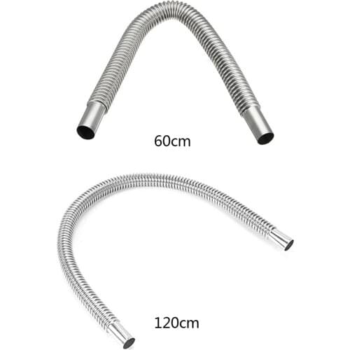 60-120cm Stainless Steel Car Exhaust Pipe Gas Vent Hose Diesel Heater Exhaust Muffler Pipe For parking air diesel heater