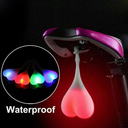 Cycling Egg Balls Tail Light Silicone Creative Bicycle Seat Back Bike Night Essential LED Bike Rear Light Red Waterproof Lamp