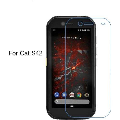 Exunton Screen Protector for Caterpillar Cat S42 2.5D Premium 9H Tempered Glass for Cat S42 Front Protective Transparent Glass
