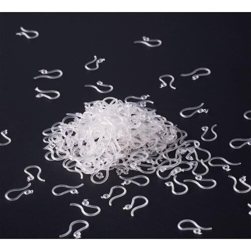About 1000pcs/bag Clear Plastic Earring Hooks Ear Wires Jewelry Connector for Earring Designs Jewelry Making 13x7mm,Hole:1mm F80