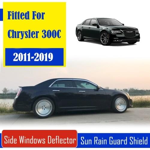 1 Set Chrome Side Vent Sun Shade Window Visors Rain Guard Deflectors For Chrysler 300C 2011-2019