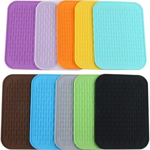 1pcs Silicone Dining Table Insulation Pad Non-slip Table Placemat Coaster Kitchen Sink Mat Dishes Cup Dry Mat Rack Heat