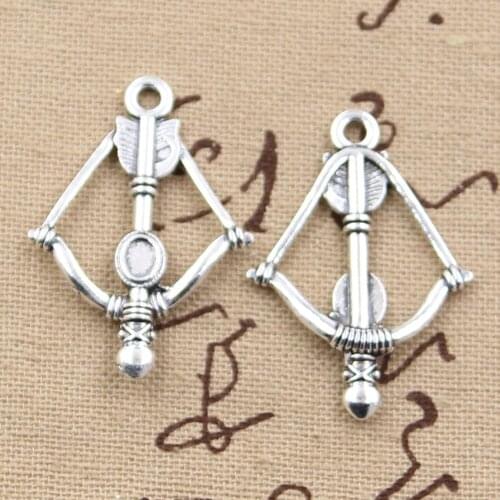 8pcs Charms Crossbow Bow 20mm Antique Making Pendant fit,Vintage Tibetan Bronze Silver color,DIY Handmade Jewelry
