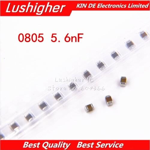 100pcs 0805 5.6nf 5600pf 562K 100V X7R 10% SMD Ceramic Capacitor MLCC