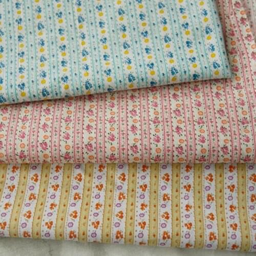 140x50cm Mini Flower Wall Floral Poplin Cotton Sewing Fabric, Making Doll Clothes Childrens Clothing Dress Cloth