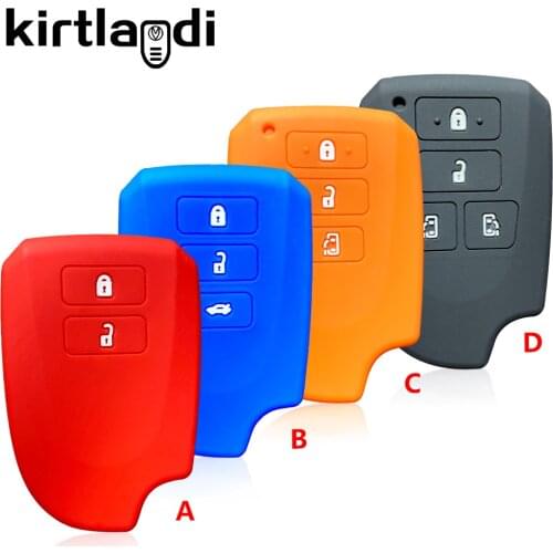 2/3/4 Buttons Remote Key Hodler Keychain Cover for Toyota Yaris HAIs 2020 Hiace 200 Sienta Silicone Car Key Case Shell Fob Skin