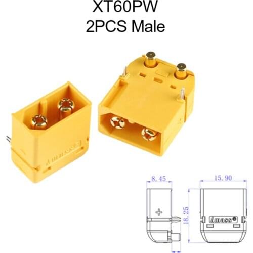 2PCSAmass XT60PW Male Female Connectors Plug RC Lipo Battery Charger Parts