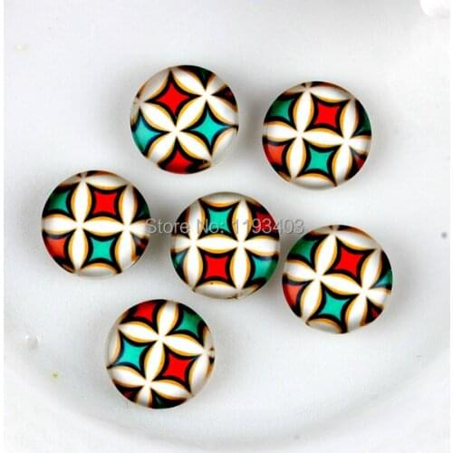 40PCS 12mm)/Round12mm 20mm 25mm 30mm Glass Cabochon DIY For jewelry finding Cameo Setting ,Dome Flat Back Beads-201-54