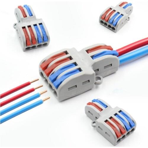 5/10pcs/Lot SPL-42/62 Mini Fast Wire Connector Universal Wiring Cable Push-in Conductor Terminal Block DIY YOU