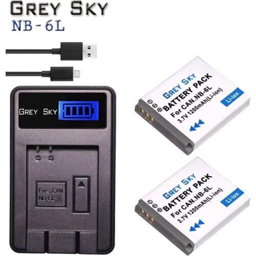 1200mah Digital Battery Pack NB-6LH NB-6L NB6L Replacement Batteries for Canon PowerShot S90 SD770 D10 IXUS 85IS + LCD charger