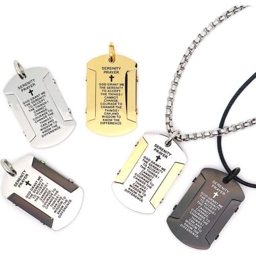 5 Style Newest Unisex 316L Stainless Steel Cool Cross Bible Pendant Free Steel Chain