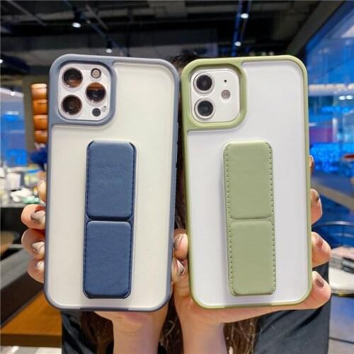 Kickstand Hand Wrist Strap Holder Case for IPhone 11 12 Pro Max Mini XS XR X 8 7 Plus SE 2 2020 12Promax Shockproof Bumper Cover