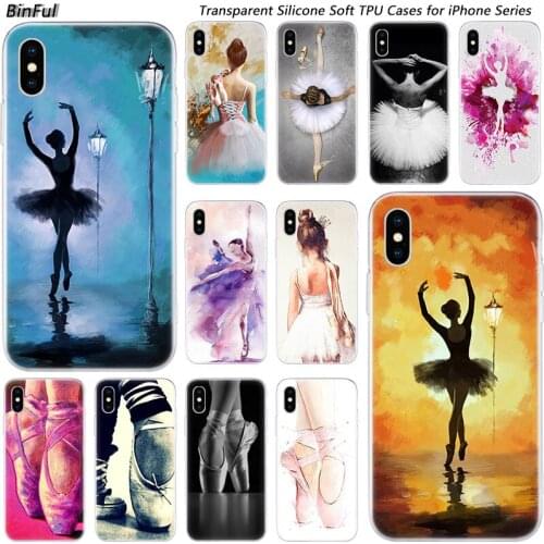 Hot Ballerina Ballet Dancing Silicone Fashion Case for Apple iPhone 11 Pro XS MAX XR X 7 8 Plus 6 6s Plus 5 5C 5S SE TPU Cover
