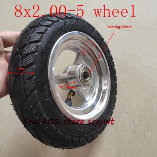 DIY 8x2.00-5 tubeless wheel tyre with alloy hub bearing inner diameter 12mm can be used for KUGOO S1 S3 Electric Adult Scooter