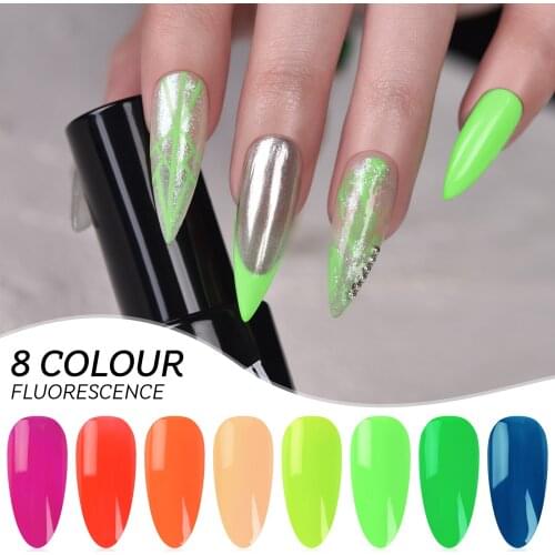 9.5ml Nail Gel Polish Bright Color Fluorescent Gel Nail Polish Semi Permanent LED Nail Art Soak Off Varnish Lacqure Manicure Gel