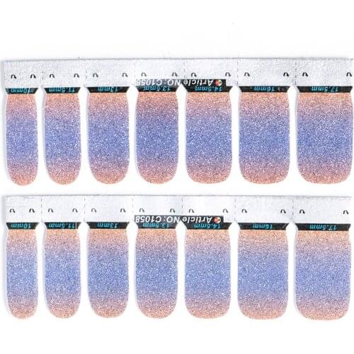 Gradient Color DIY Nail Wraps Full Cover Nails Sticker Art Decorations Manicure Adhesive Polish Nails Light Color Easy Move