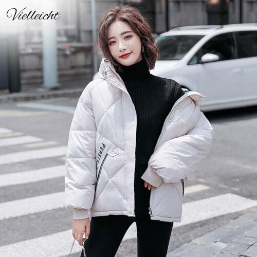 Vielleicht 2020 New Winter Jacket Women Parkas Hooded Thick Down Cotton Padded Female Jacket Short Winter Coat Women Outwear