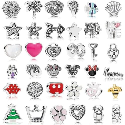 Small Petites For Locket Pendant Necklaces Women 925 Sterling Silver Jewelry Charm Beads for Jewelry Making DIY Parts 3pcs/set